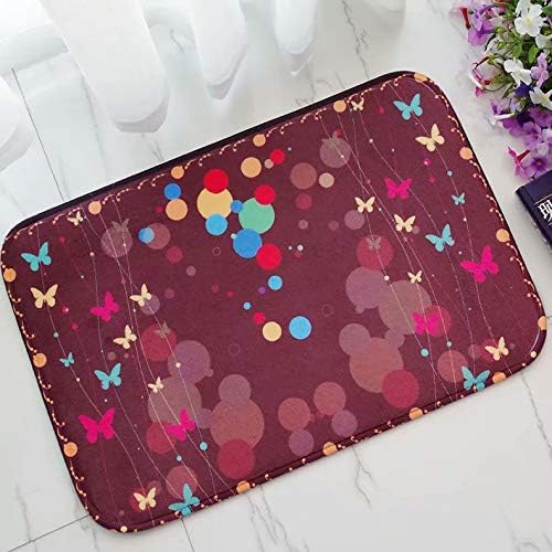 YQ Park Colorful Butterfly Point Decor Office Foyer Hall Living Room/Bathroom Carpet Door Mat 19.7x31.5