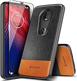 Moto Z4 Case with Tempered Glass Screen Protector