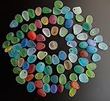 10 Pieces 3 mm Big Holes Top Drilled Sea Glass Beads/ Beach Glass Beads Pendant For Jewelry Making (Rainbow)