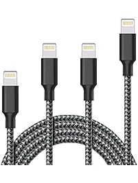 Akaho Lightning Cable,iPhone Cable iPhone Charger 4Pack 3FT 6FT 6FT 10FT Extra Long Nylon Braided Cord to USB Charging for iPhone 7/7 Plus/6/6 Plus/6S/6S Plus,SE/5S/5,iPad,iPod Nano 7 (Black+White)