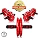 BIO Core Ab Roller - Fitness Wheel & Abdominal Carver to Workout, Exercise & Strengthen Your Abs & Core - Plus, Get A Free Pro Knee Mat to Supplement Your Training for A Limited Time - Red