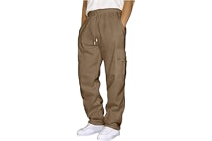 CGGMVCG Mens Cargo Sweatpants Casual Baggy Drawstring Open Bottom Workout Athletic Fleece Joggers Pants with Pockets