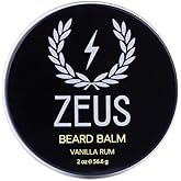ZEUS Beard Balm, Natural Beeswax & Shea Butter Balm, Softening Conditioner for Facial Hair – MADE IN USA (Vanilla Rum) 2 oz.