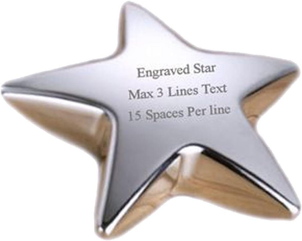 Desk Paperweight Office Keepsake Gift Star Engraved Personalised