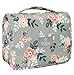 EPQUEEN Travel Makeup Bag for Women Portable Hanging Cosmetic Make up Organizer Pouch Lightgreyflower