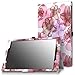 MoKo Case for Fire HD 10 - Slim Folding Cover with Auto Wake / Sleep for Amazon Kindle Fire HD 10.1 Inch Display Tablet (2015 Release Only), Floral PURPLE