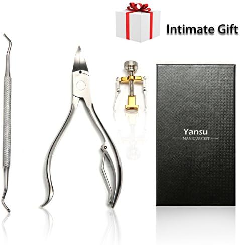 Yansu Parnonychia Toenail Corrector Tool Professional Ingrown Toenail Kit Nail Nipper 3pcs In 1pkg Pedicure Manicure Set Toenail Thick Tool Lifter (Clipper)