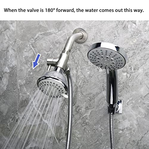 Shower Arm Diverter Valve, G1/2 3Way Shower Diverter for Hand Held