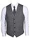 Ruth&Boaz 2Pockets 4Buttons Wool Herringbone/Tweed Tailored Collar Suit Vest (XL, Herringbone navy)