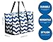Pursetti Utility Tote -Perfect as Nurse, Teacher, Work Bags for Women & Craft Tote(Large, Navy Chevron)