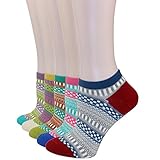 Pomlia® Women's 5 Pair Pack Vintage Style Cotton No Show Socks Low Cut Socks