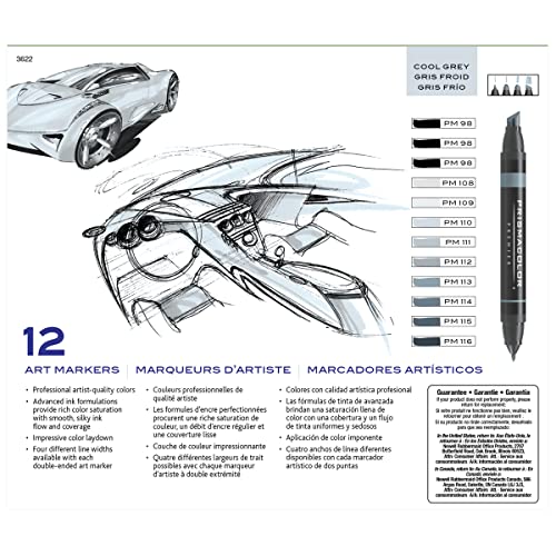 Prismacolor 3622 Premier DoubleEnded Art Markers, Fine and Chisel Tip
