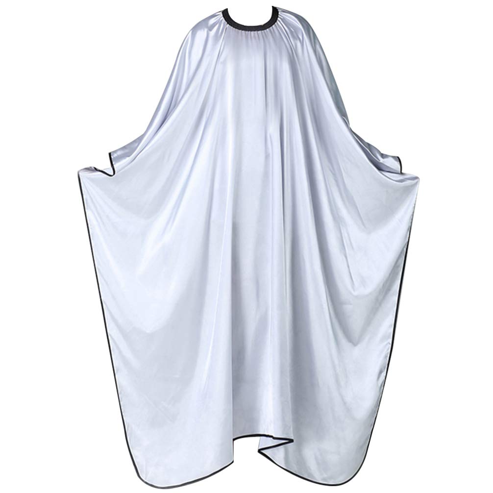 Beaupretty Professional Salon Cape Haircut Apron Hair Cutting Cape Hairdressing Gown Salon Barber Cape for Men Women (Silver)