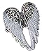 YACQ Women's Angel Wings Stretch Rings Fit Finger Size 7 to 9 - Elastic Soft Band Perfect for Arthritis - Lead & Nickle Free - Silk Scarf Holders - (1-1/2 H x 1-1/5 W) Inches (Silver AB)