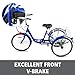 Happybuy Adult Tricycle 20in Single Size Cruise Bike Adjustable Trike Cruiser Bicycles Large Size Basket for Recreation Exercise (Blue 20 1Speed)thumb 2