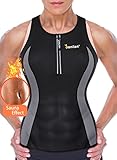 Junlan Women Neoprene Tank Top for Sport Weight Loss Workout Yoga Shirt Clothes Gym Vest Fitness Exercise Athletic Activewear