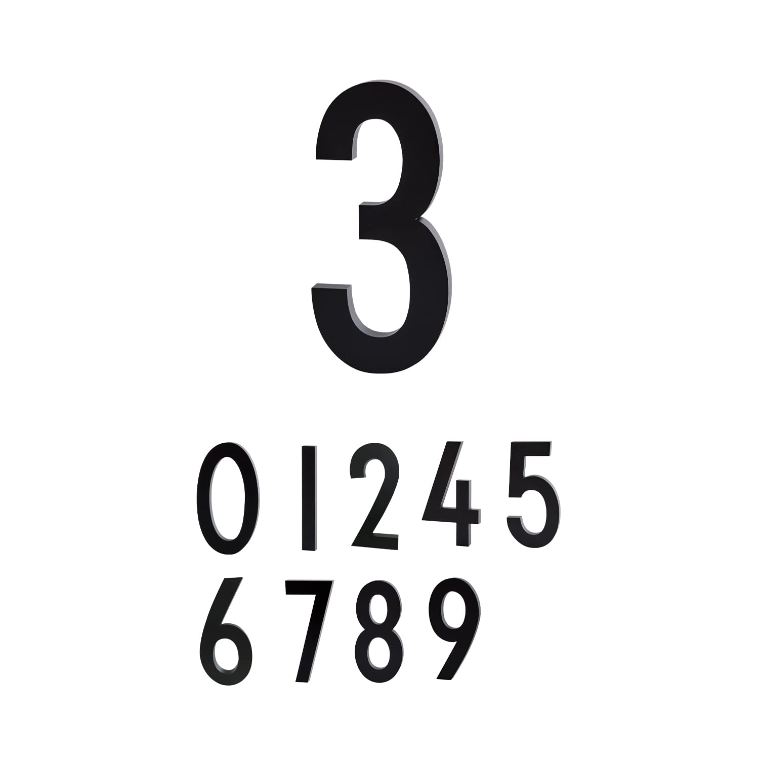 Design Letters Door Numbers 0-9 | Floating House Numbers in Aluminium | Perfect for Wall Decor in Home, Office | Modern House Signs Mounted with Screws/Adhesive Tap | House Letters for Street/Address