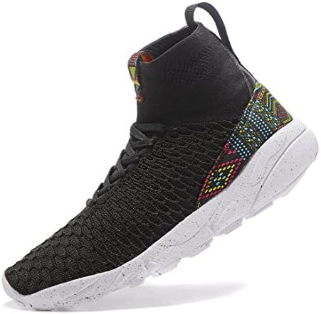 Vicsoon Men's Knit Sneakers, High Top Breathable Running Shoes, Gym &amp; Outdoor sports, Black (11 US ; 45 EUR)