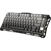 GravaStar Mercury K1 75% Wireless Mechanical Gaming Keyboard RGB Backlit | Gasket Mount, Hot Swappable Linear Switches, Creamy Sound Keyboard, 2.4GHz/USB-C/Bluetooth 5.0, for Win/Mac【Gradient Black】