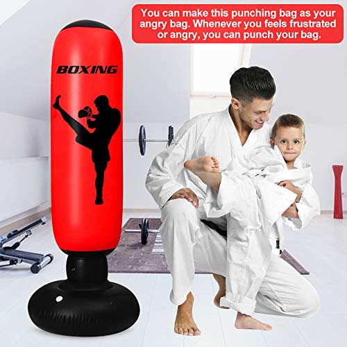 Inflatable Punching Bag for Kids and Adults, 63Inch Punching Bag