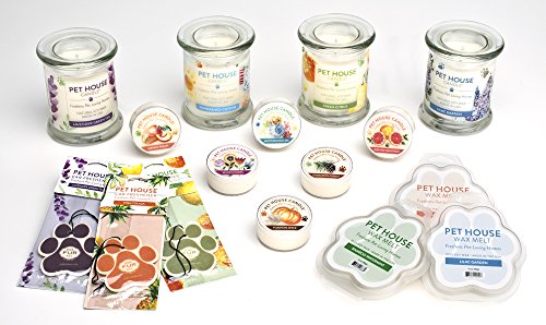 Pet House Candle in 15 Fragrances - All Natural Soy Wax Candle and Pet Odor Eliminator - Eco-Friendly, Non-Toxic, Paraffin-Free - 60-70-Hour Burn Time - Fresh Citrus