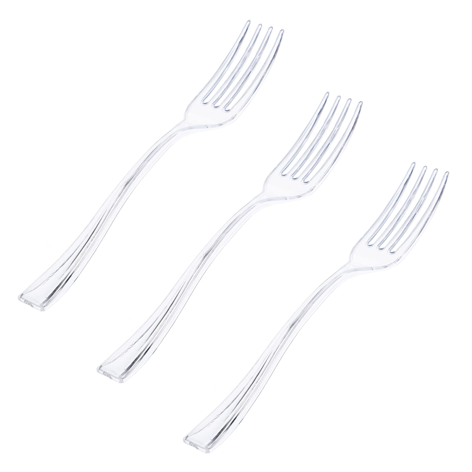 Photo 1 of WDF 300 Mini Forks - 4 Inch Clear Plastic Heavy Duty Tasting Forks for Appetizers