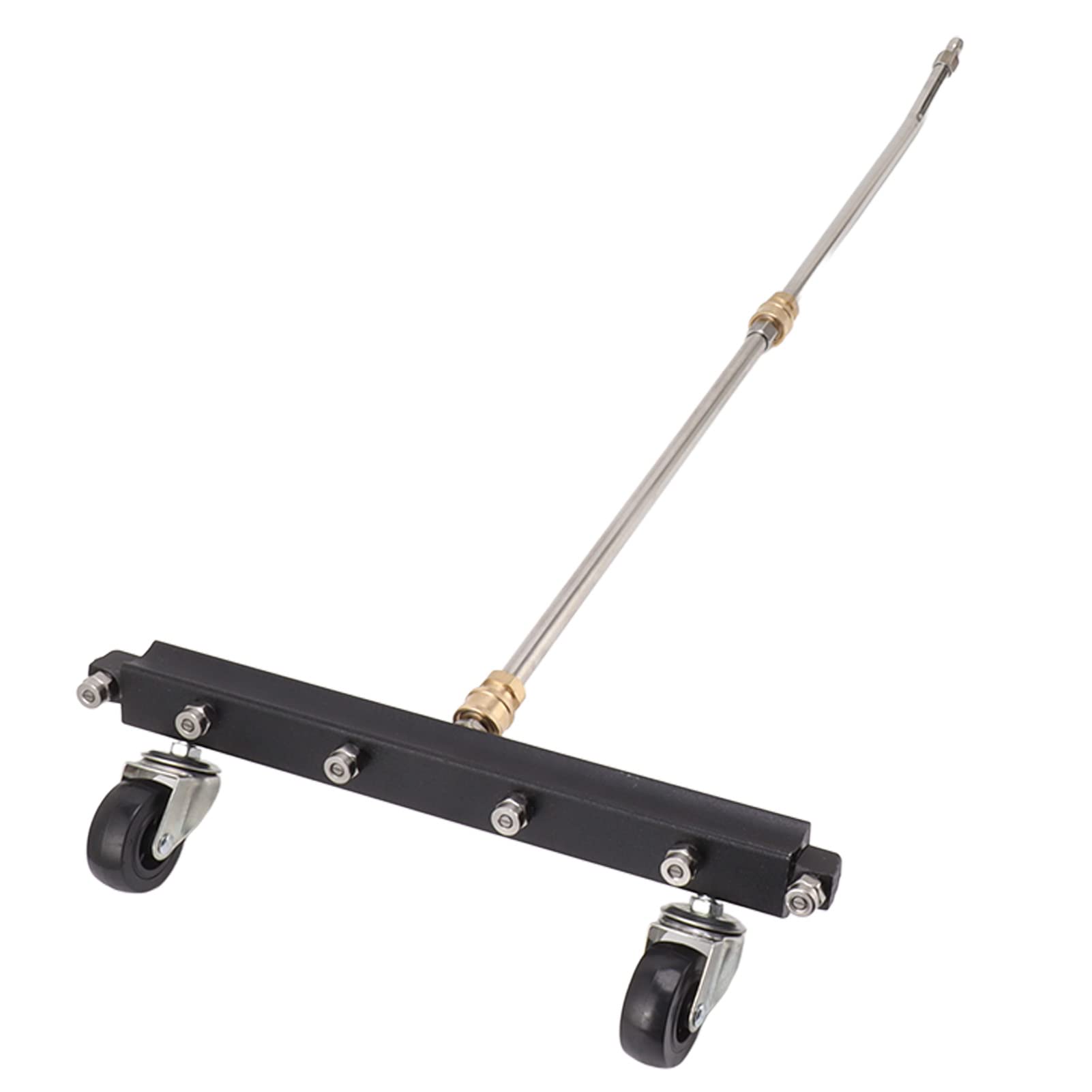 Fockety Pressure Washer Undercarriage Cleaner, 4000 PSI Surface Cleaner for Pressure Washer, Under Car Water Broom with 6 Nozzles, 2 Extension Wands, Swivel Wheel, 1/4 Quick Plug (Pavement Sprinkler)