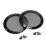 2 pcs Speaker Grills Cover Case with 8 pcs Screws for 8 Inches Speaker Mounting Home Audio DIY - 8.85"/225mm Outer Diameter Black (8")