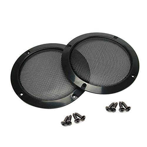 2 pcs Speaker Grills Cover Case with 8 pcs Screws for 8 Inches Speaker Mounting Home Audio DIY - 8.85"/225mm Outer Diameter Black (8")