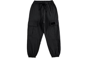 Kids Girls Cargo Pants Drawstring Aesthetic Elastic High Waist Loose Joggers Athletic Parachute Lightweigh Pants