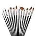 Jerry Q Art 13 Pcs Paint Brushes,Premium Quality Brown Synthetic Hair, High Performance for Oil, Acrylic, Tempera, Watercolor JQ-502