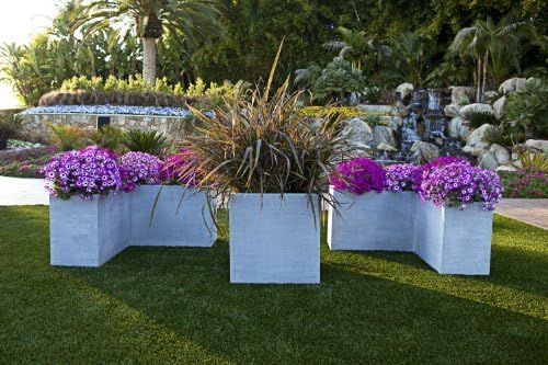 Amedeo Design 2513-309B Square Modular Planter, 12 by 18 by 12-Inch, Black