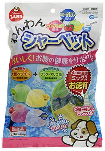 マルカン フレンドランド 犬用おやつ わんわんシャーベット 4つの風味ミックスお徳用 20個入 20個 (x 1)商品画像