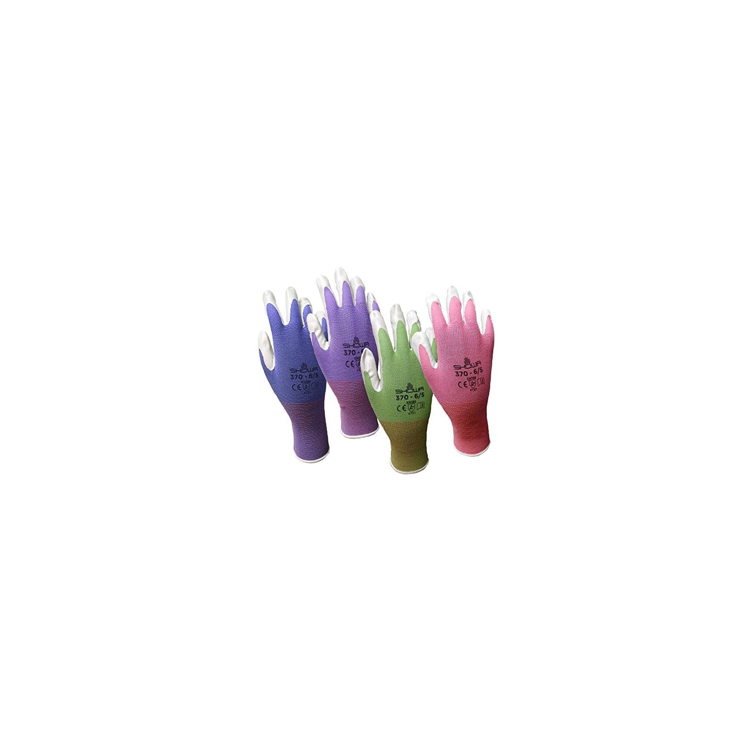 12 Pack Showa Atlas NT370 Atlas Nitrile Garden Gloves Small (Assorted