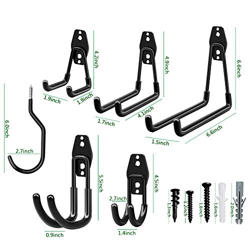 Garage Hooks, Garage Organizer Utility Hooks, Heavy Duty Garage Storage pegboard Hooks for Tools