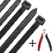 Honyear 24 Inch Cable Zip Ties Heavy Duty (with Wire Cable Cutters), Strong Large Black Zip Ties with 175 Pounds Tensile Strength, 50 Pack, Long Durable Nylon Black tie Wraps, Outdoor UV Resistant primary