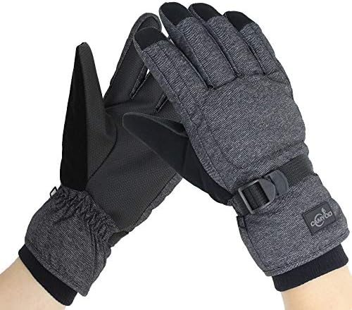 CAMYOD Waterproof Ski Snowboard Gloves with 3M Thinsulate,Zipper Pocket, Air Vent, Cold Weather Gloves for Men