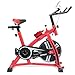 Akonza Stationary Exercise LED Display Cycling Bicycle Heart Pulse Trainer Bike w/ Water Bottle Holder, Red