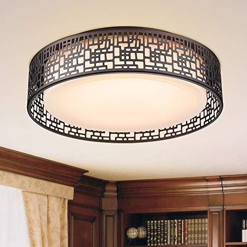 Flush Mount Lighting Fixtures, VICNIE 14inch 20W 1400 lumens LED Round Ceiling Lights, 3000K Warm White, Oil Rubbed Bronze Finished (Metal Body and Acrylic Shade) - Thumbnail 4