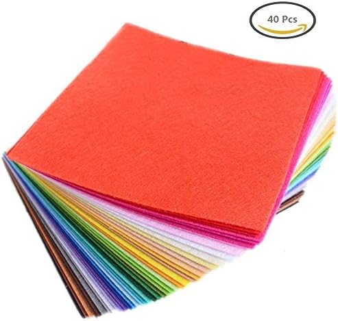 40pcs Soft Felt Fabric Pack Felt Square Sheets for DIY Craft Assorted Color (6 x 6 inch ) by Farmunion