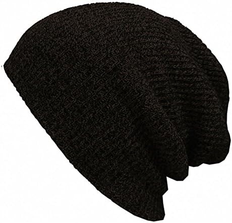 Lin Ya Tou Mens Slouchy Long Oversized Beanie Knit Cap for Summer Winter Coffee