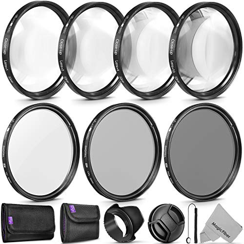 52MM Altura Photo UV CPL ND4 Lens Filter and Close-Up Macro Accessory Kit for Lenses with a 52mm Filter Size