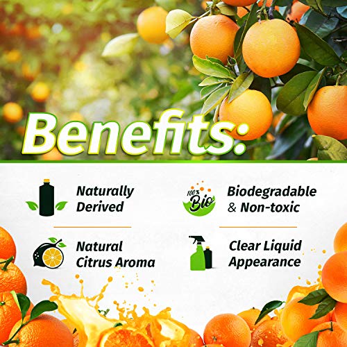 100% Pure D-Limonene Citrus Orange Oil Extract Best Natural Solvent Extracted from Orange Peels (Citrus Cleaner Degreaser & Deodorizer) (22.5 oz)