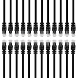 GearIT 24-Pack, Cat 6 Ethernet Cable Cat6 Snagless Patch 5 Feet - Snagless RJ45 Computer LAN Network Cord, Black - Compatible with 24 48 Port Switch POE Rackmount 24port Gigabit