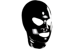 EXLATEX Unisex Latex Mask with Shaped Eyes Nose and Mouth Rubber Hoods