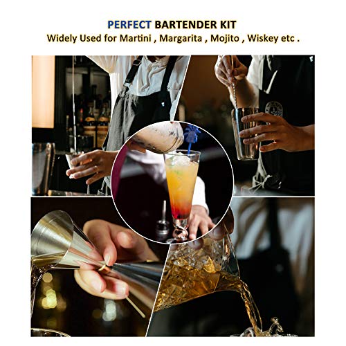 LEWINGO, Cocktail-Shaker-Set mit Ständer, 11-teiliges Bar-Set inkl. Martini-Shaker, Sieb, Messbecher, Mixologie… – Bild 7