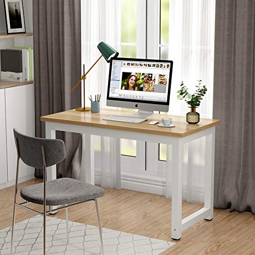 Tribesigns Computer Desk, 47 inch Modern Simple Office Desk Computer Table Study Writing Desk for Home Office, Light… - Image 2