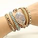 Bonnie Gold Plated Wrap Natural Stones Leather Wrap Around Stone Bracelet 5 Layer Natural Jasper Crystal Beaded Leather Bohemian Tribal Bracelet (Purple Imperial Jasper)
