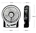 Security Portable Electric Personal Fan Mini USB Rechargeable Table Fan with 18650 Lithium-Ion Battery and USB Cable, Internal and Side Light, 3 Speeds
