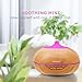 Ominihome Essential Oil Diffuser 300ml Cool Mist Humidifier Ultrasonic Aroma Diffuser, Waterless Auto Off, Wood Grain, Brightness Adujstable, Birthday Gift (Shallow Wood Grain)